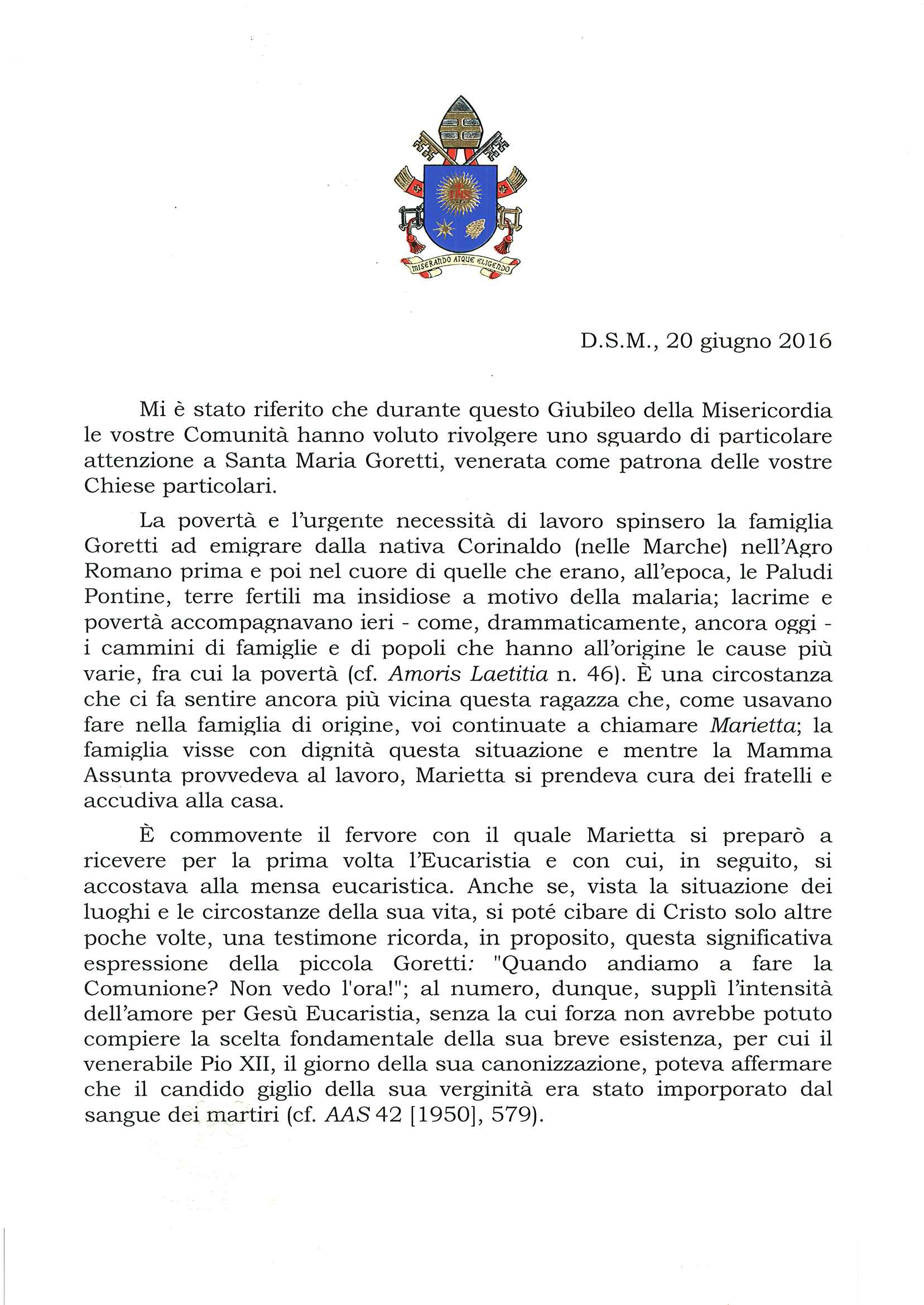 Messaggio papa Francesco a Crociata-Semeraro_Pagina_1