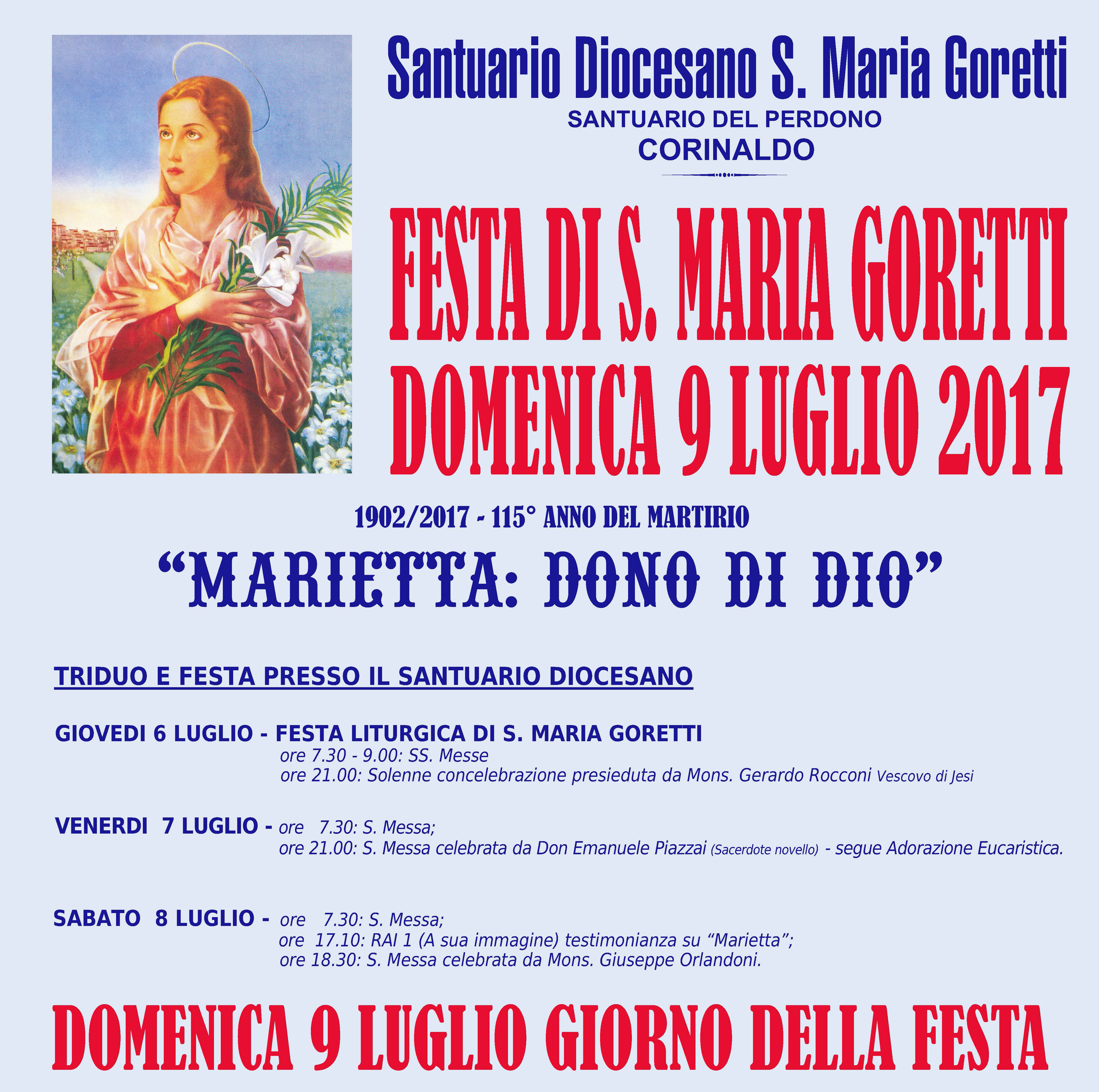 Festa per Santa Maria Goretti