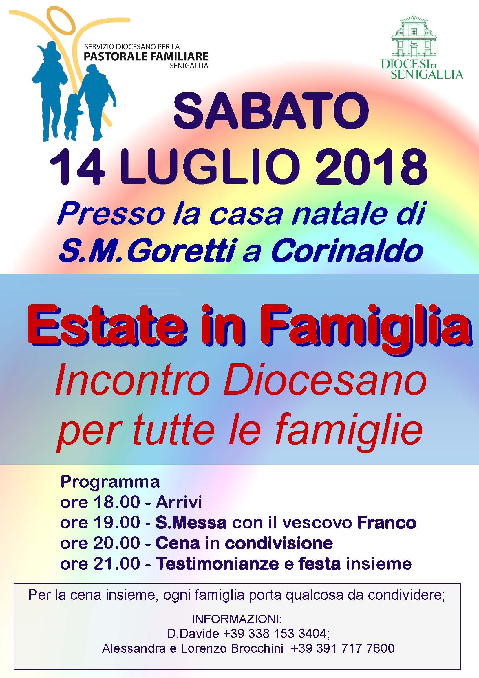 Sabato 14 luglio incontro diocesano “ESTATE IN FAMIGLIA”