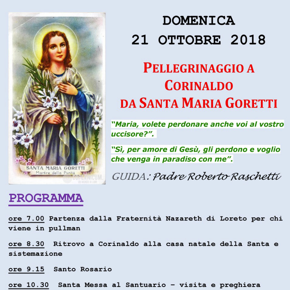 Pellegrinaggio Loreto-Corinaldo domenica 21 ottobre 2018